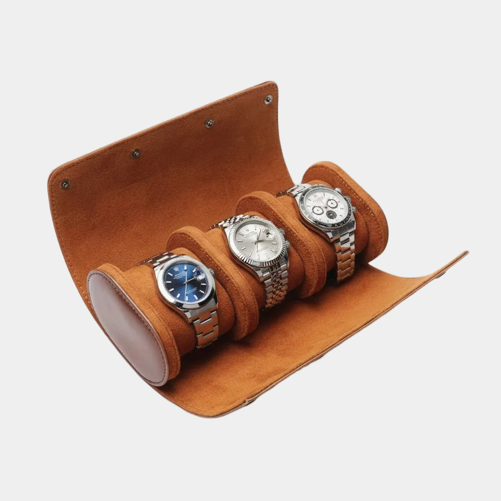 BELTIQUE® Premium Watch Roll – Vegan Nappa Leather with Alcantara Interior