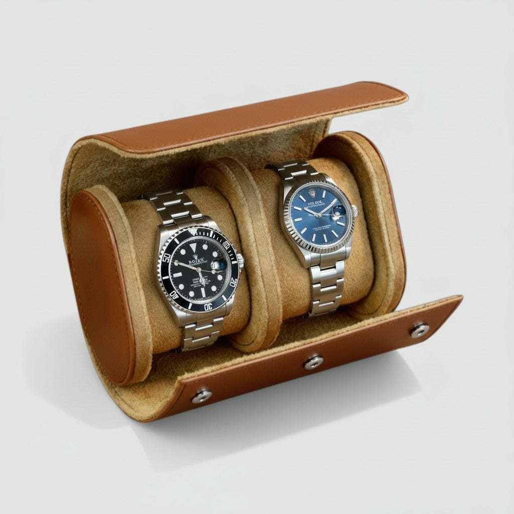 BELTIQUE® Premium Watch Roll – Vegan Nappa Leather with Alcantara Interior